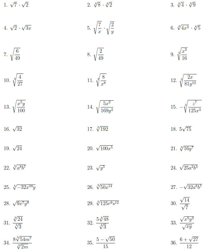 Simplifying Radical Expressions Worksheet Answers Worksheet On Simplifying Rational Exponents
