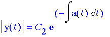 abs(y(t))=C[2] e^(-int(a(t),t)