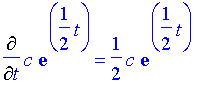 d/dt c e^(t/2)=1/2 c e^(t/2)