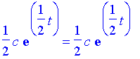 1/2 c e^(t/2)=1/2 c e^(t/2)