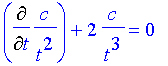 d/dt (c/t^2)+2 c/t^3=0