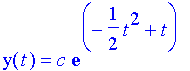 y(t)=c e^(-1/2 t^2+t)