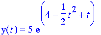 y(t)=5 e^(-1/2 t^2+t+4)
